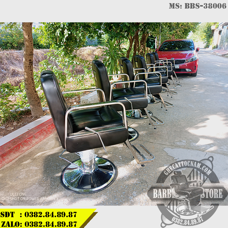 Dàn ghế cắt tóc nam bình dân BBS-38006 màu đen