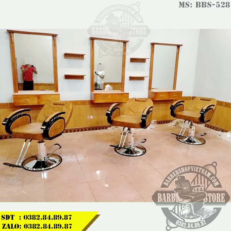 Hình ảnh thức tế ghế cắt tóc BBS-528 giá rẻ tại tiệm barber shop